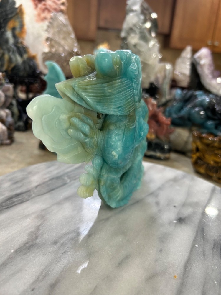 Blue Amazonite Dragon hand carved