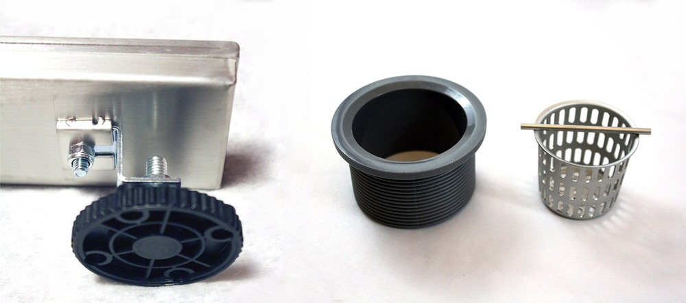 Novalinea - 44 Inch Linear Shower Drain with Brick Pattern Grate