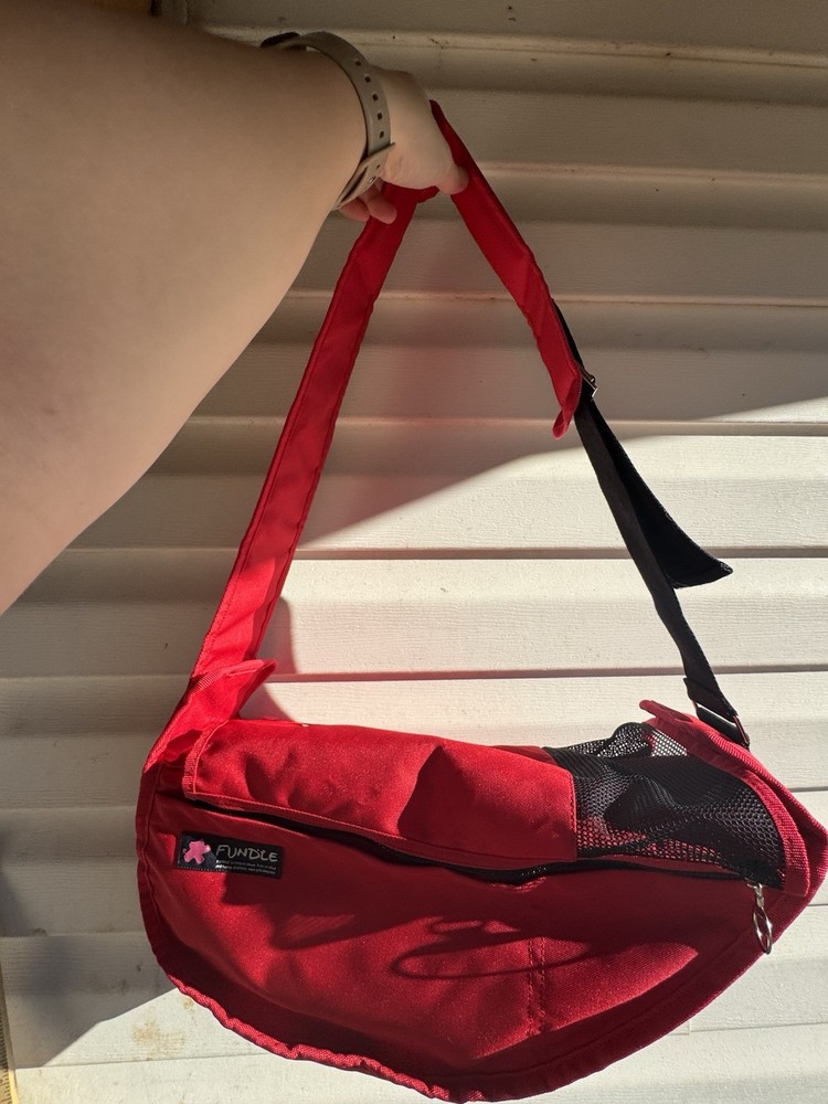 Fundle Pet Sling Bag Carrier RED Size Small