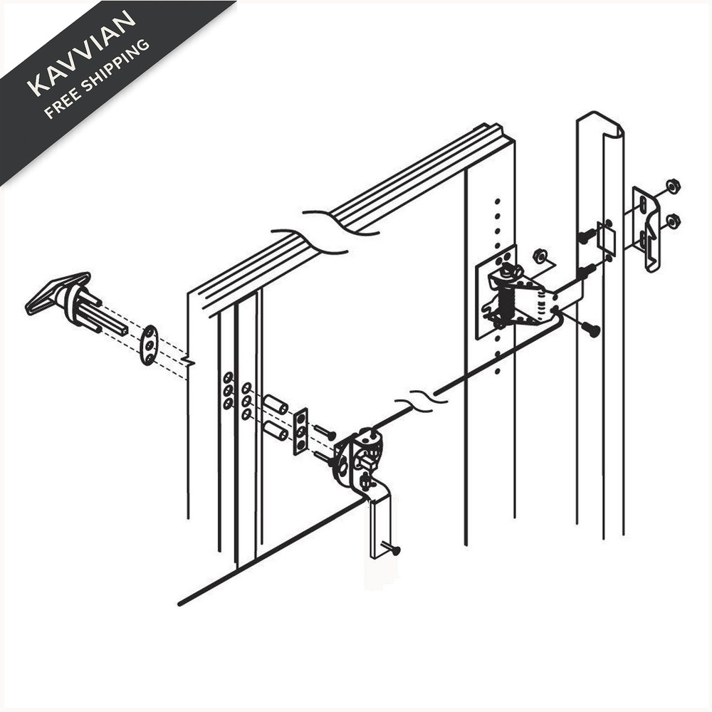 RI-KEY Security - Universal Garage Door Lock Kit with Spring Latch and Silver
