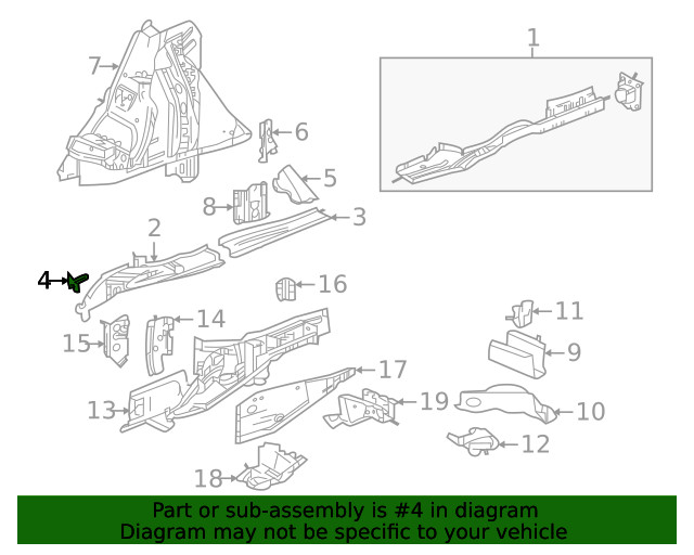 Genuine GM Rail Support Bracket 84105752