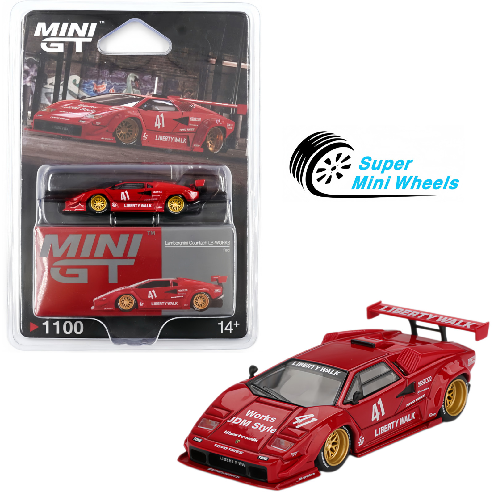 Mini GT 1:64 Lamborghini Countach LB-WORKS Red #1100