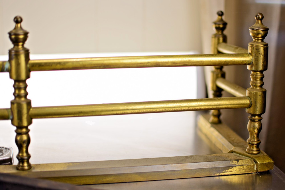 Complete Vintage Brass Fireplace set