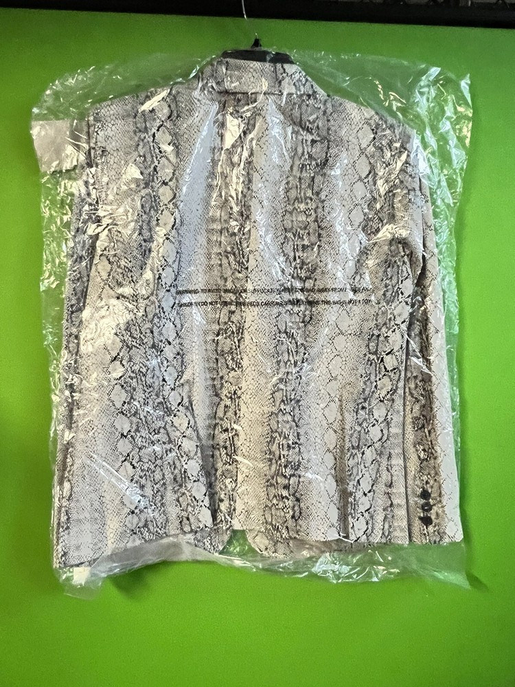 New Focus 2000 Snake Embossed Jacket Blazer Size 12