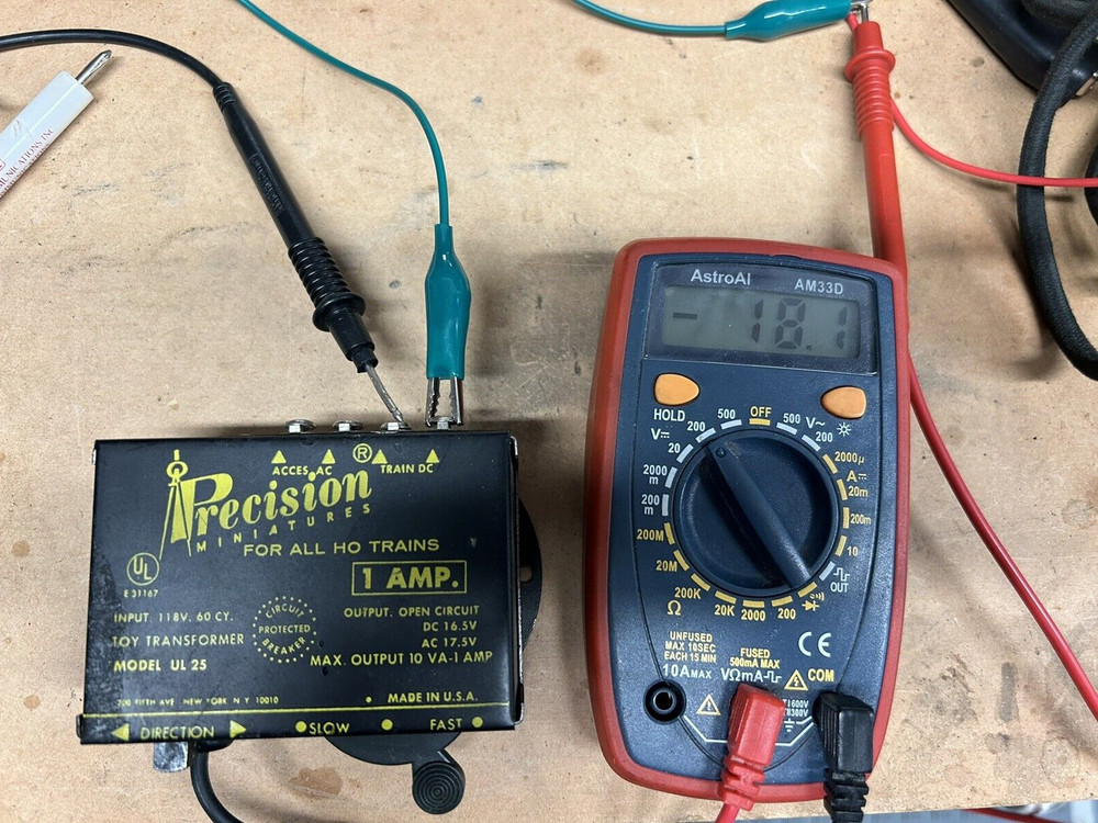 Precision Miniatures HO Train Transformer Model UL 25 - 120V AC-DC - TESTED