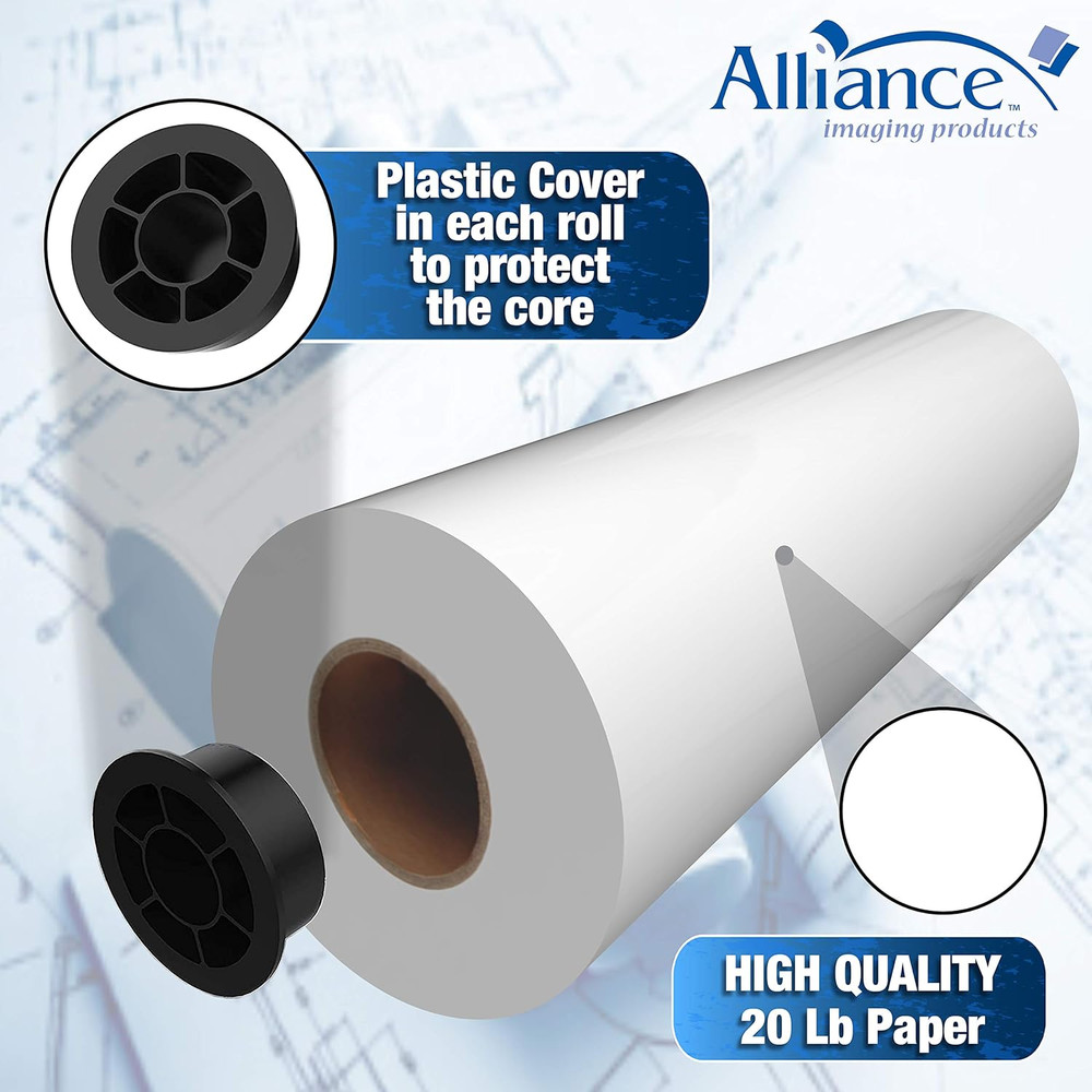 Wide Format Paper Rolls Bond Engineering (24 in X 650 Ft | 3" Core)
