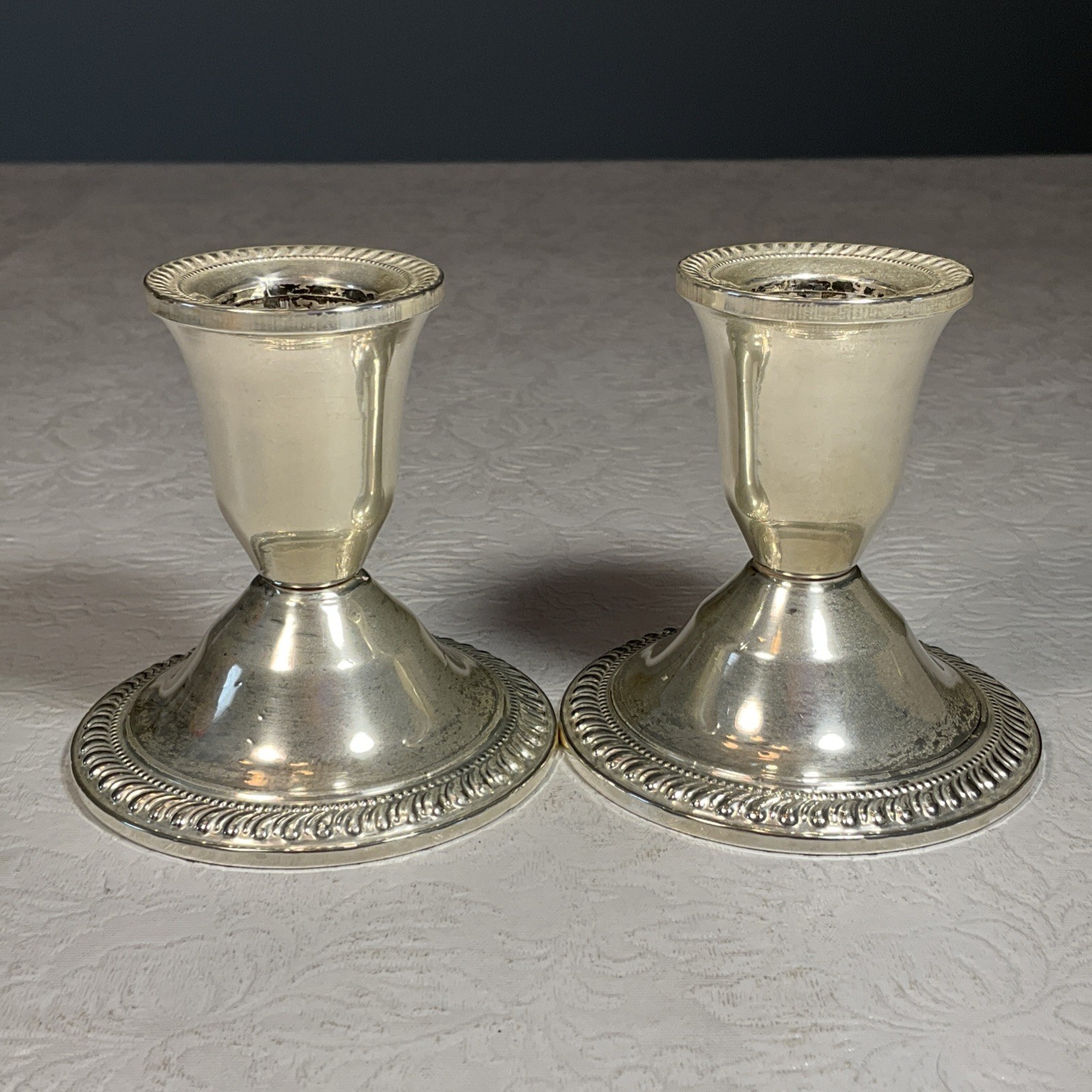 Sterling Silver Weighted Candlestick Candle Holders Lot Of 4 Duchin & Crown