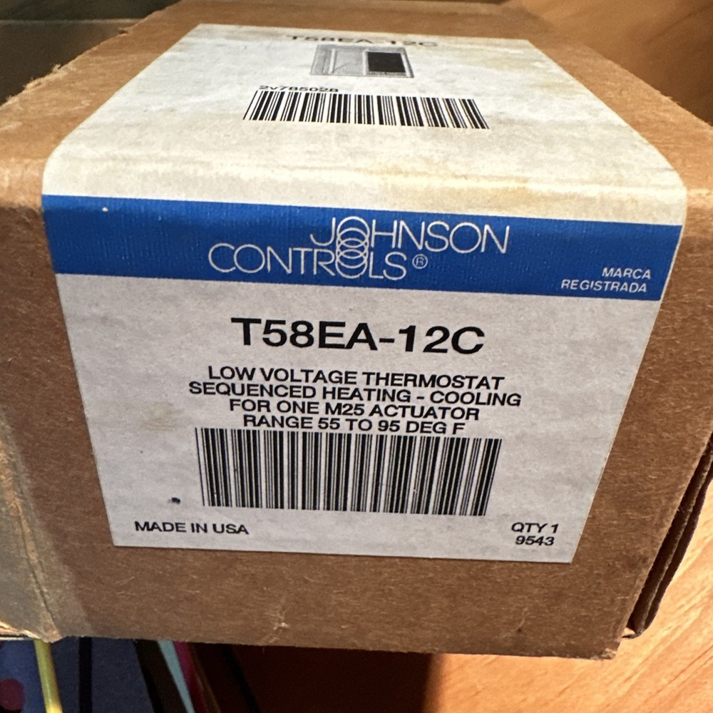 JOHNSON CONTROLS T58EA-12C LOW VOLTAGE THERMOSTAT HEATING COOLING