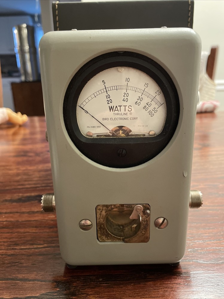 Bird 43 RF Wattmeter w/ 8 Elements, Case & Manual Great Condition Untested As Is
