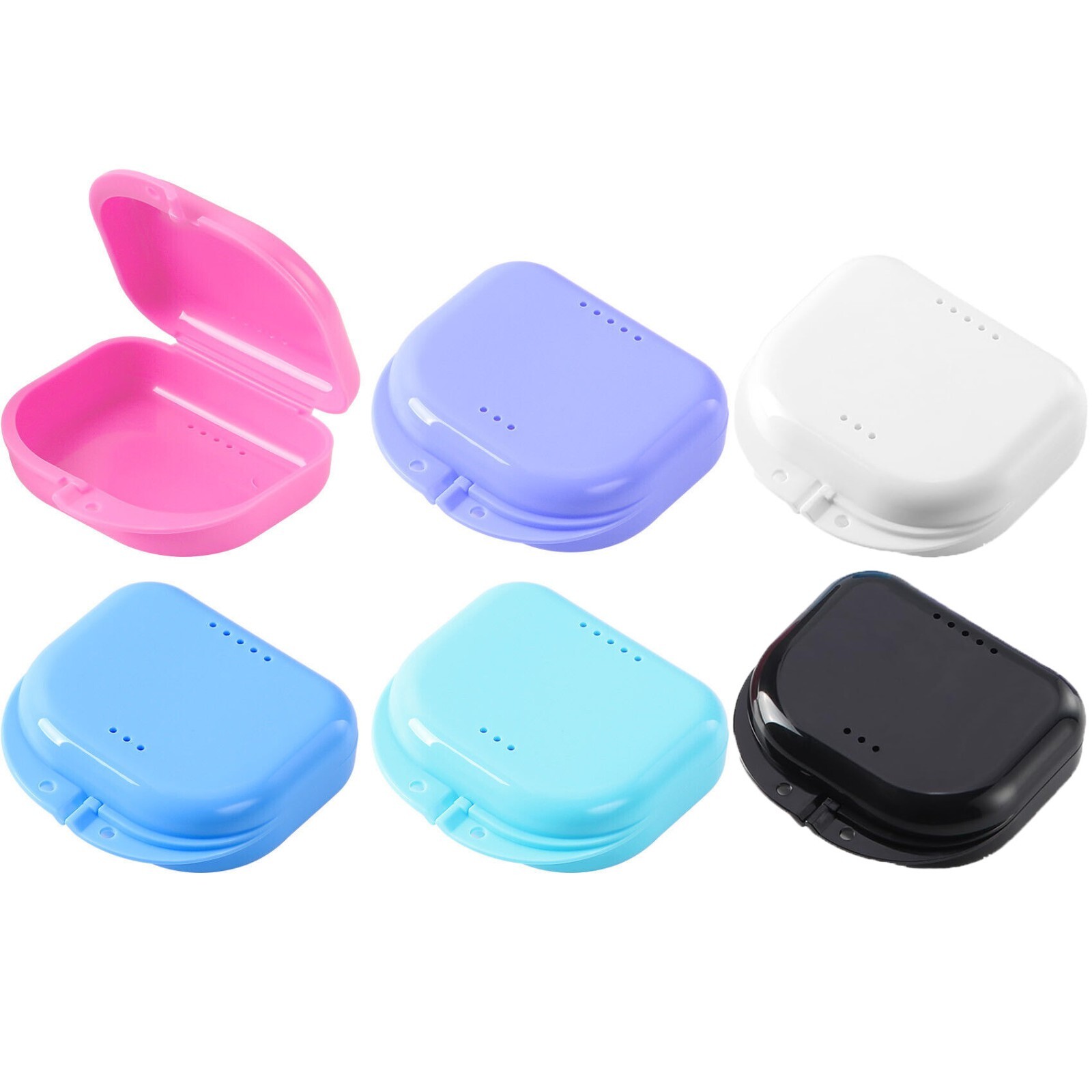 JMU Dental Retainer Denture Storage Mouth Guard Case Tight Snap Closure Bath