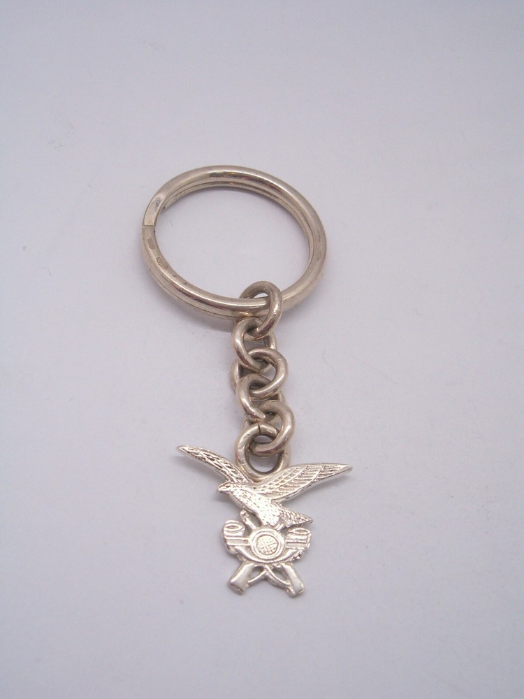925 Silver ALPINE Badge Keychain - Army Symbol - Logo