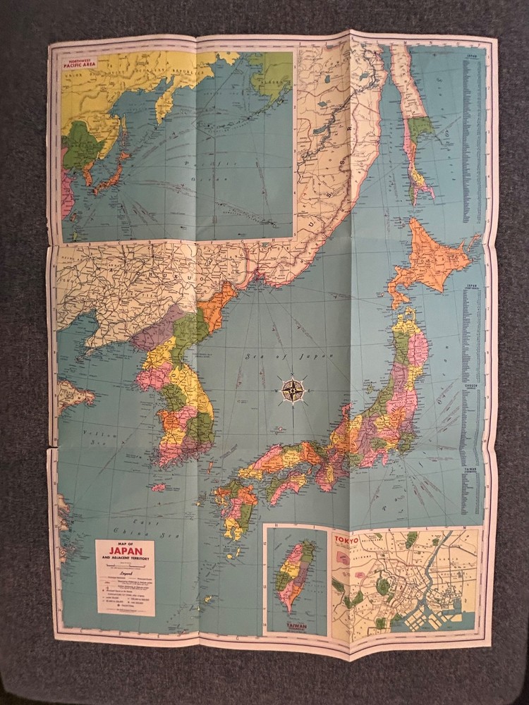 Vintage 1942 Japan War Map