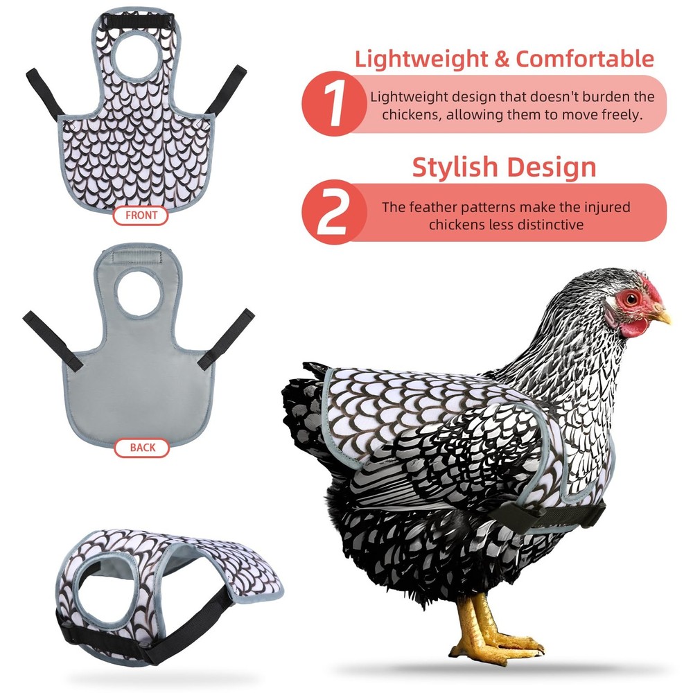 Chicken Saddles for hens, Apron Back Protector Hens With White