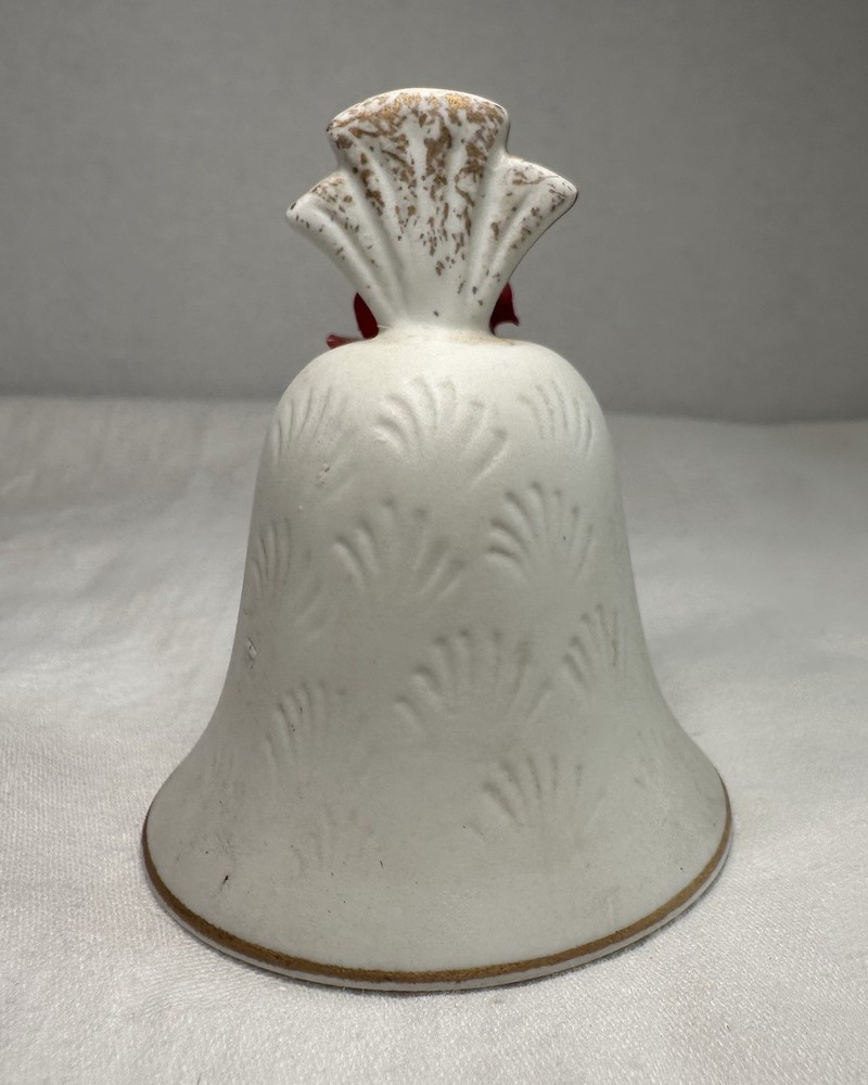White Ceramic Floral Rose Bell