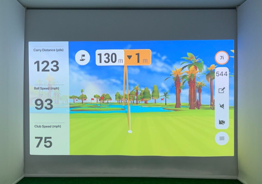 94"X120" Motorized Remote Control Golf Simulator Impact Retractable Screen W pad