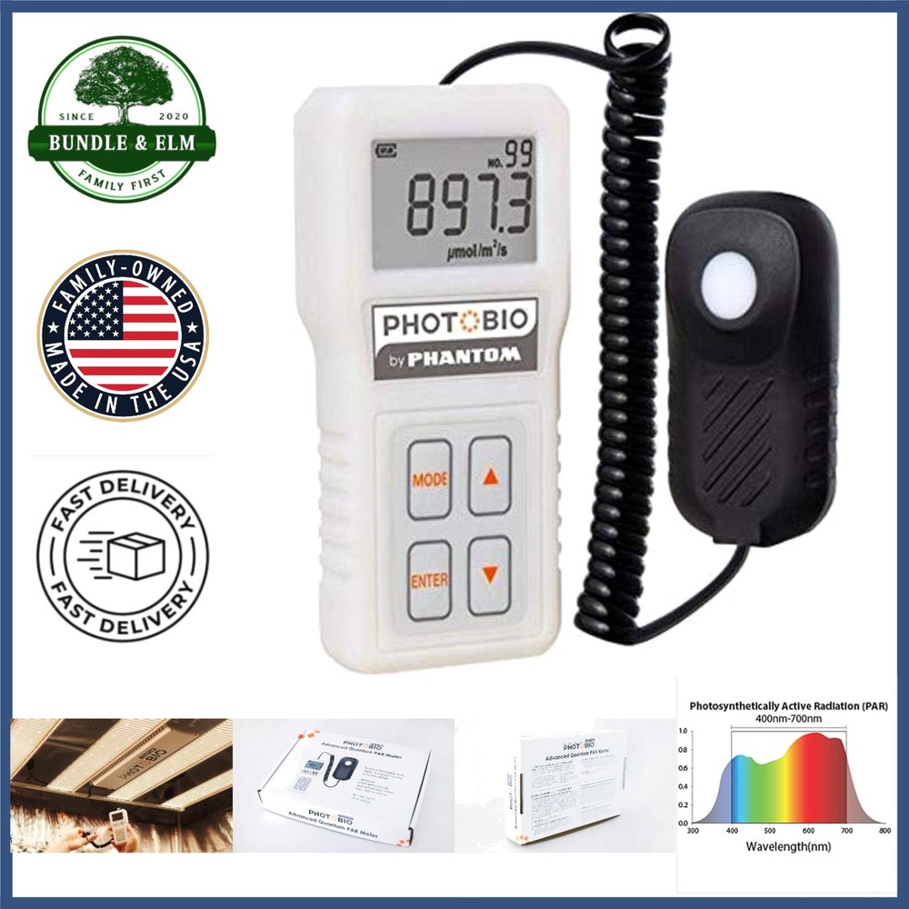 Advanced Quantum PAR Meter for Horticulture, Measure Light Intensity Easily