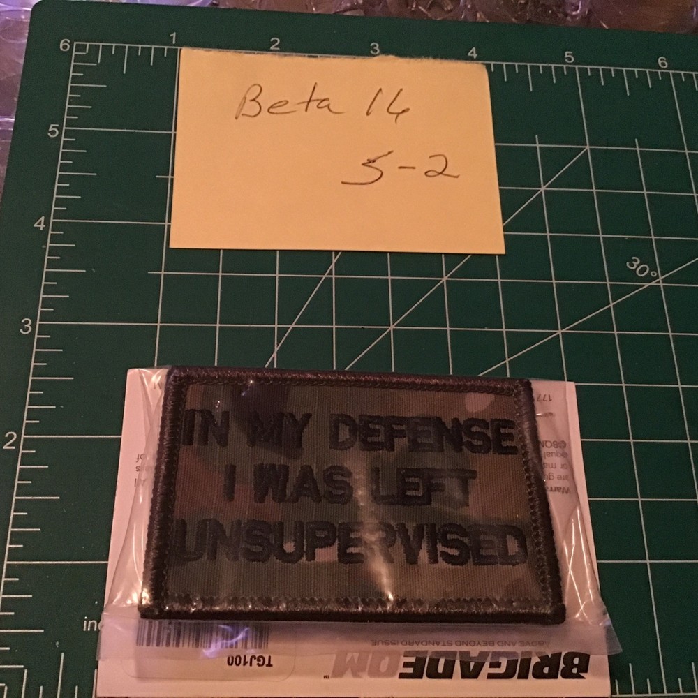 In My Defense Was Left Unsupervised multicam embroidered morale hook cap patch