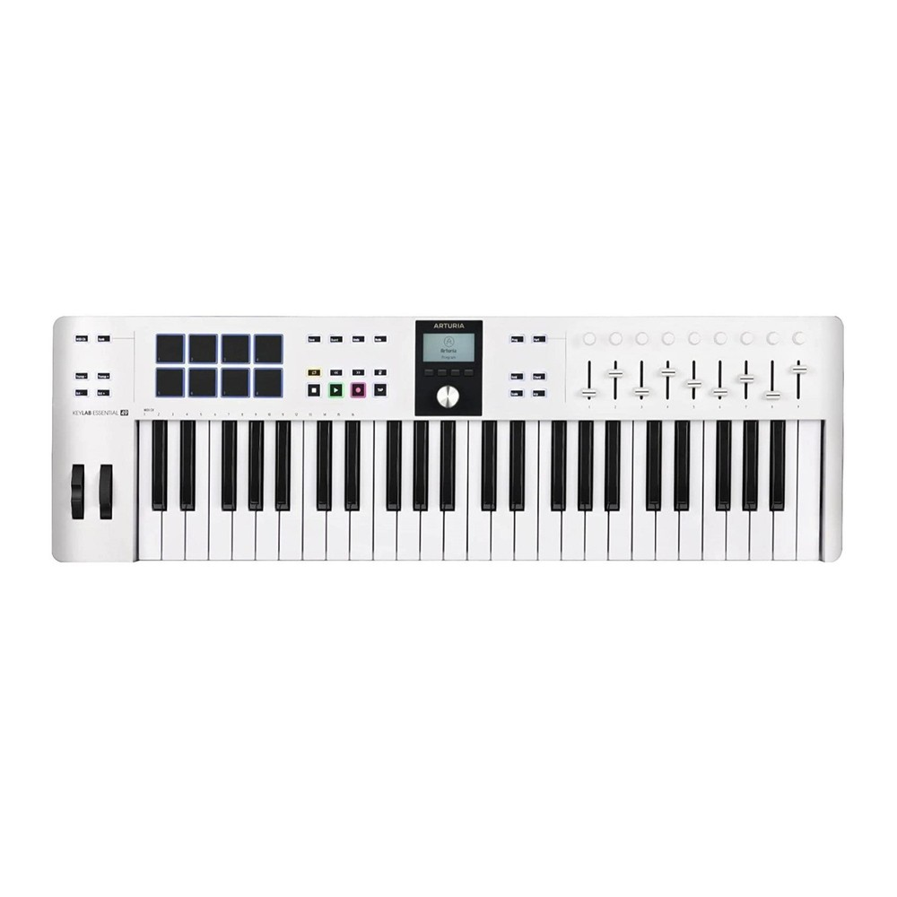 Arturia KeyLab Essential 49 mk3 MIDI Keyboard Controller w/Stand, Pedal Bundle