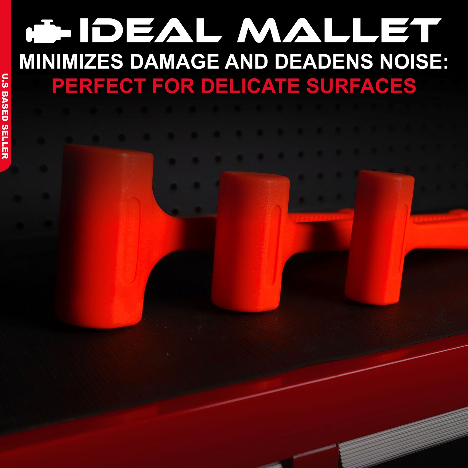 ABN Dead Blow Hammer Mallet 3-Piece Set with Non-Marring Rubber Coating