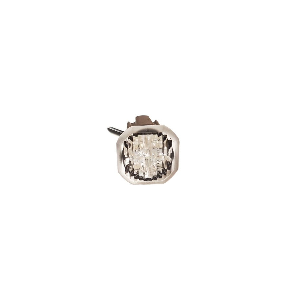 ROUND BUTTON LOW PROFILE FLUSH FIT AMBER LED STROBE EMERGENCY WARNING LIGHT