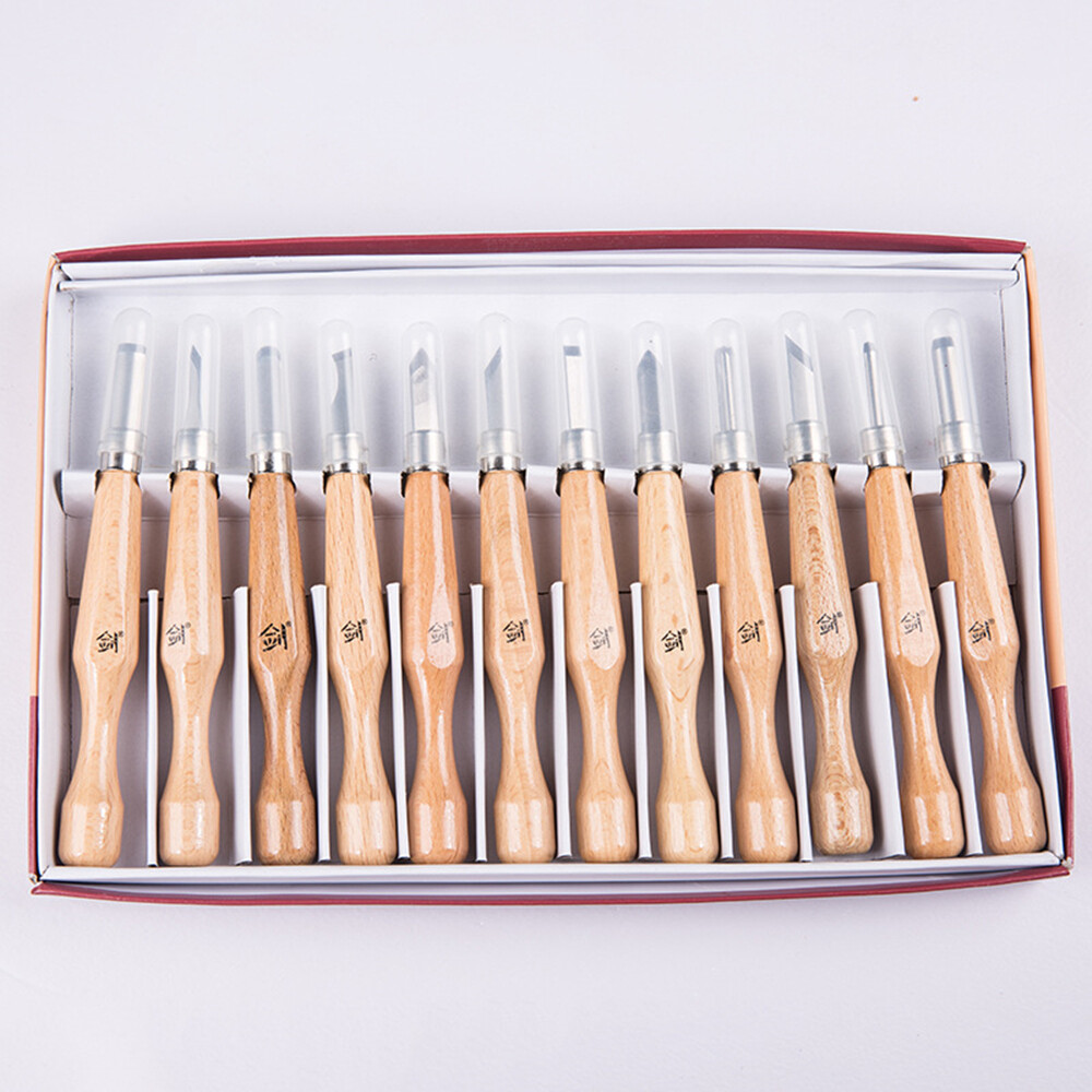 Wood Carving Tools Set of 12 Chisels Wood Knives Woodworking Gouges Tools