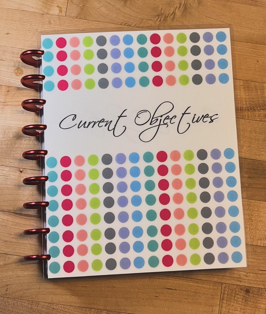 Current Objectives Colored Dots Cover Set for use with Classic Happy Planner-