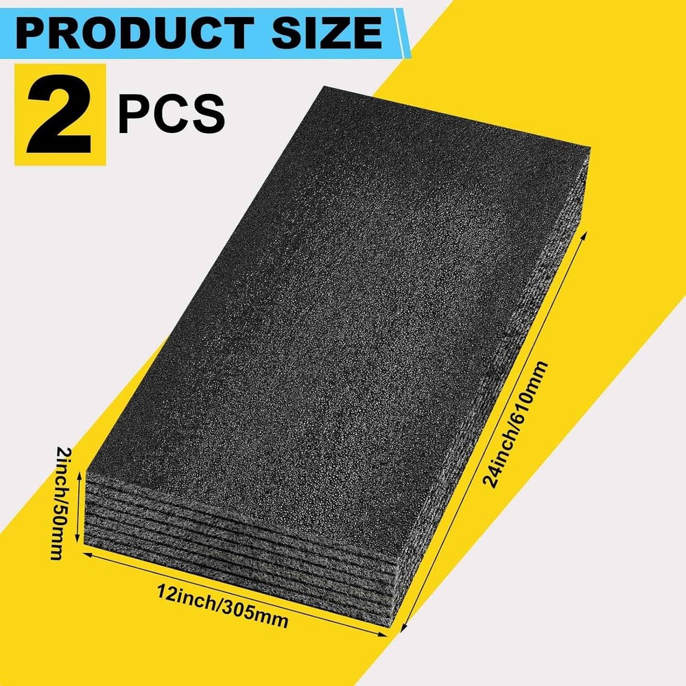 Espuma Embalaje Recortable 24x12x2 Negro 2PCS