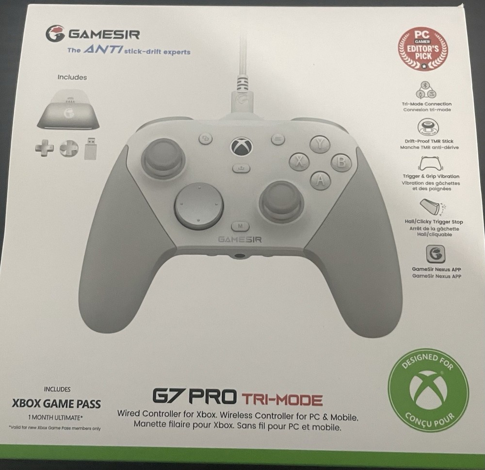 GameSir G7 Pro Tri-Mode Wireless Controller White for Xbox PC Mobile
