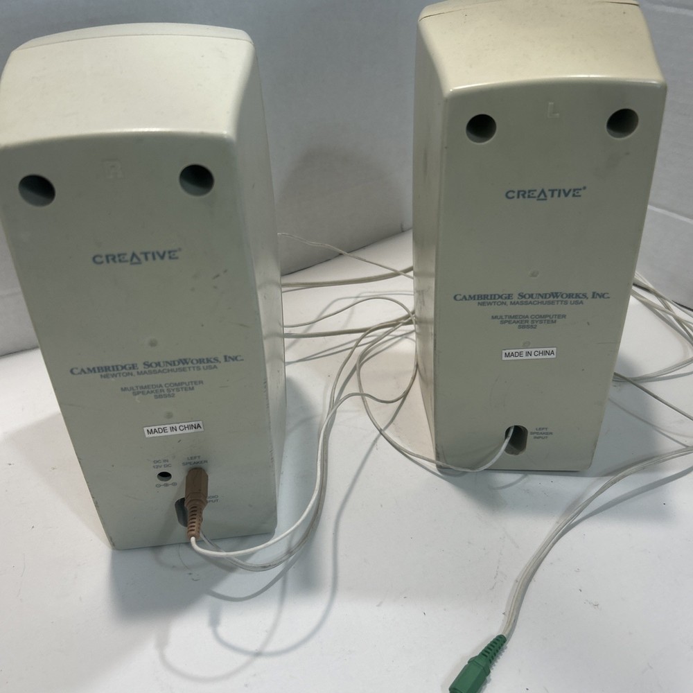 Creative Cambridge SoundWorks SBS52 Computer Speaker System Pair NO AC Adapter