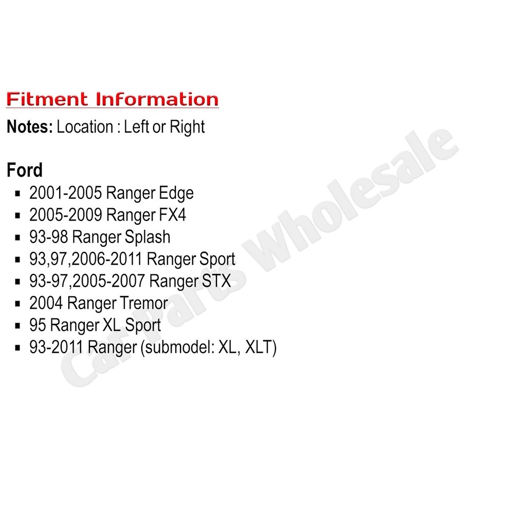 RANGER 93-11 TAILGATE LATCH, RH=LH, Bracket, Styleside/Flareside