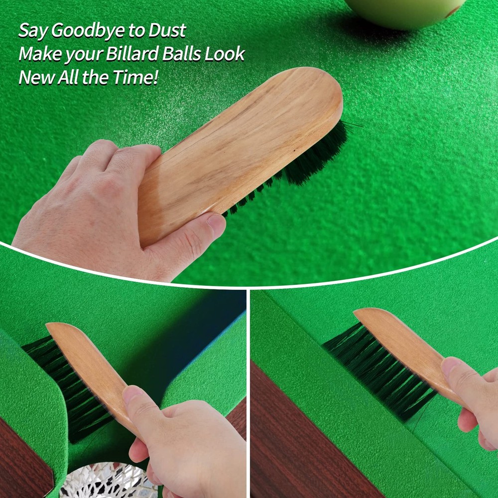 Billiards Pool Table Cleaning Set Pool Table Brush with 5 Pool Cue Chalk Cube...