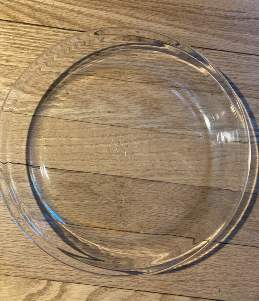 F.B. Rogers Silver Plate Casserole Dish with Anchor Hocking Fire King Glass Pie