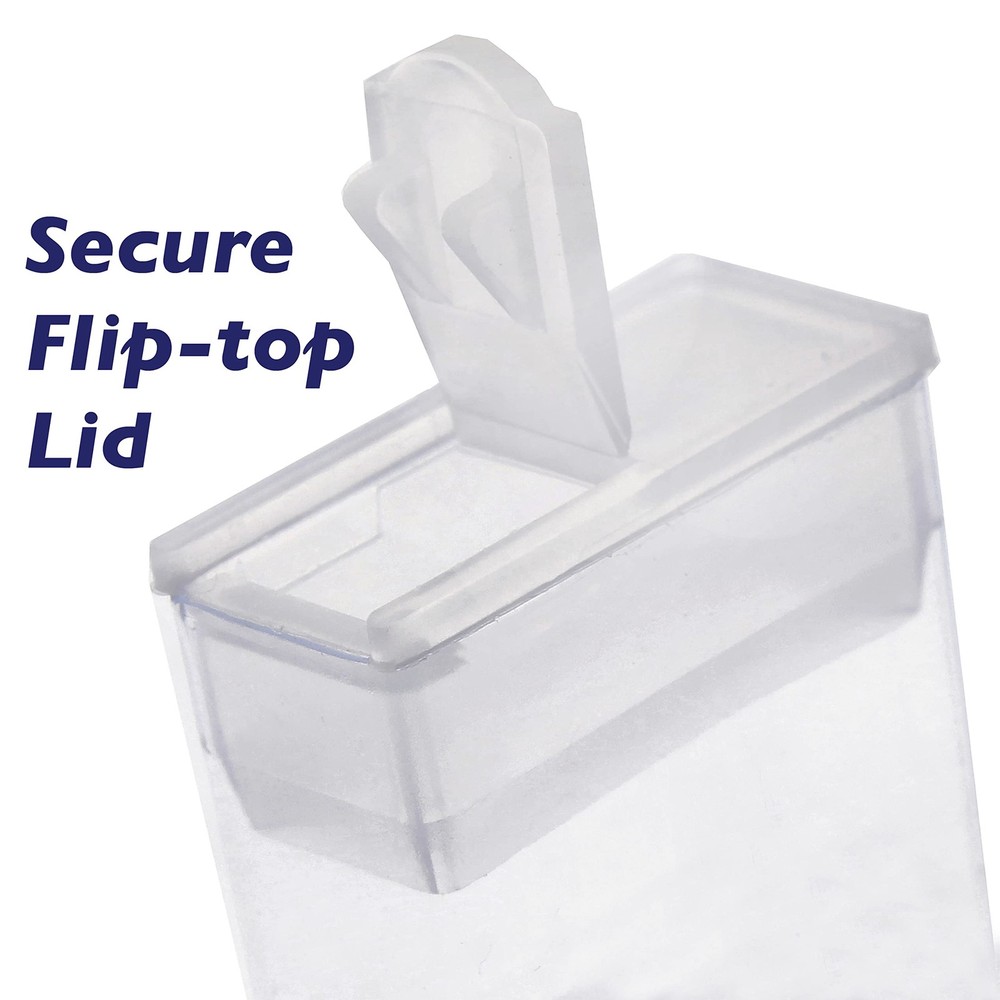 The Beadsmith Clear Plastic Boxes - Rectangle with a Flip Top Cap - 7/16” x 1...