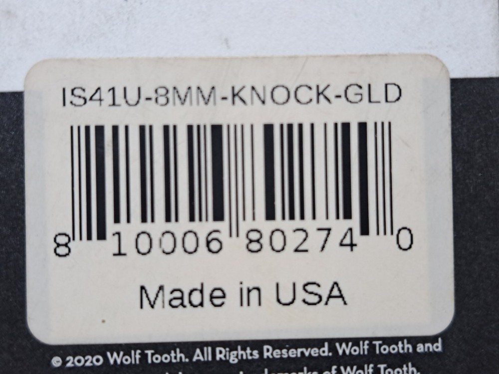 Wolf Tooth Headsets - Integrated Upper IS41/28.6, 8mm Stack, Gold / Knock-Block