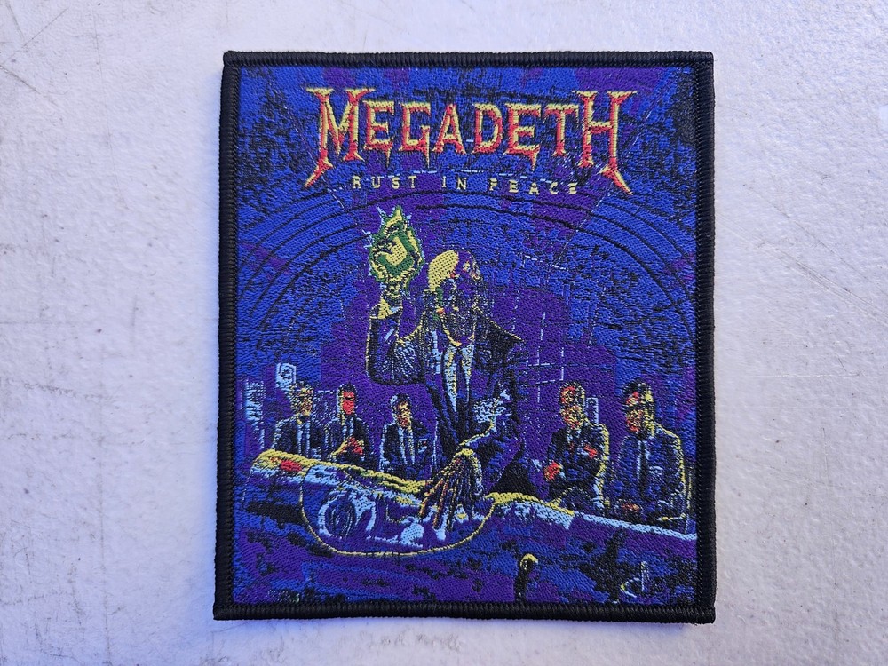 MEGADETH, RUST IN PEACE, SEW ON BLACK BORDER WOVEN PATCH