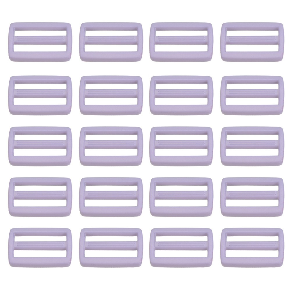 5/8 Inch Tri-Glide Slide Buckles, 50 Pack Webbing Strap Fastener, Light Violet