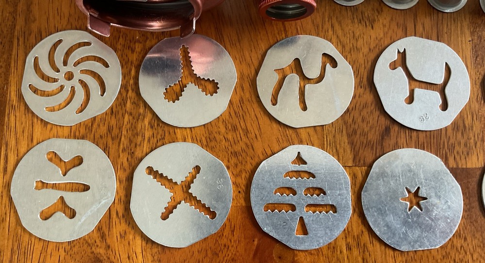 3” Diameter Mirro Cookie Press with 12 Discs 3 Tips and Decorator with 6 Tips
