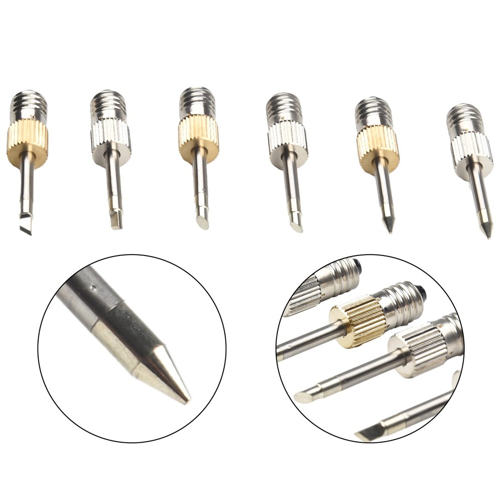 6pcs Replacement Soldering Iron Tips E10 Interface Electric Soldering/Needle Tip
