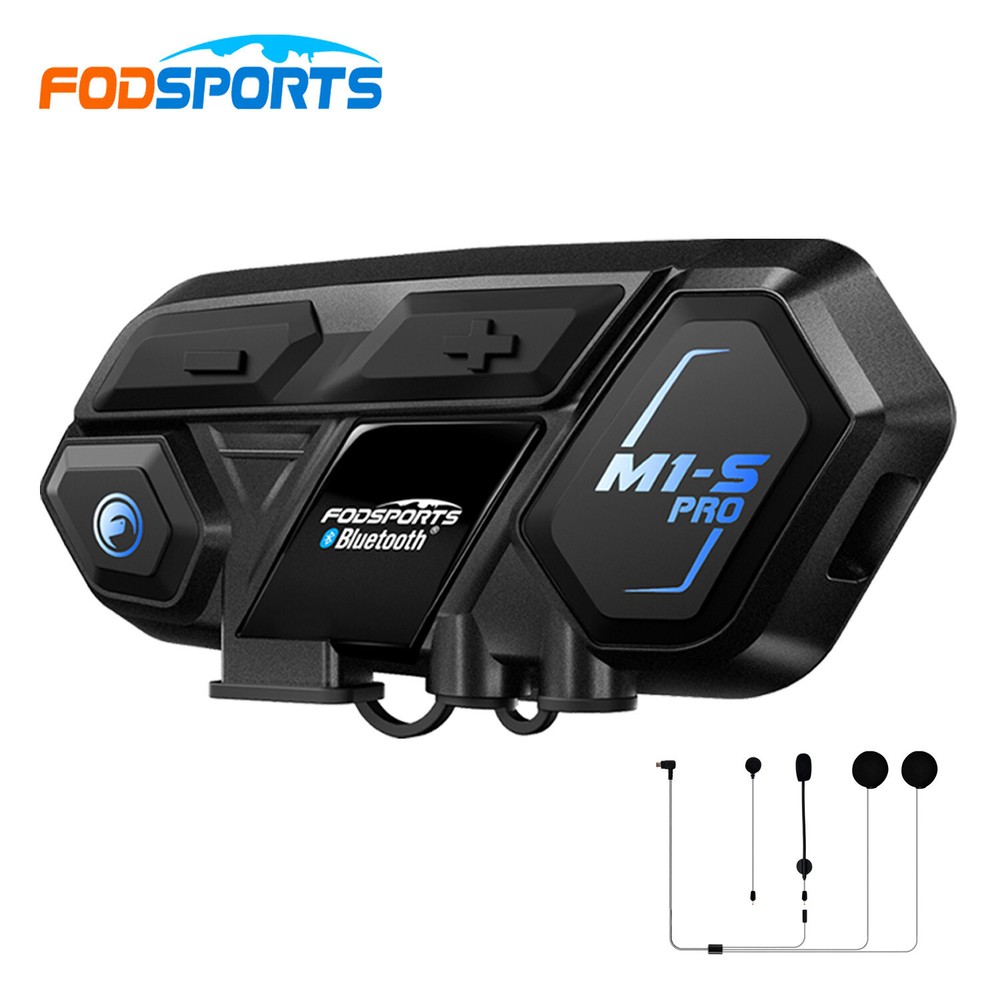 M1-S Pro Motorcycle Helmet Intercom Bluetooth Headset 10 Riders 2000m Intercom
