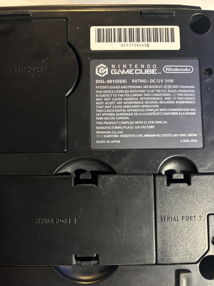 Nintendo GameCube Black DOL-001 Console TESTED w/ Controller MARIO Double Dash