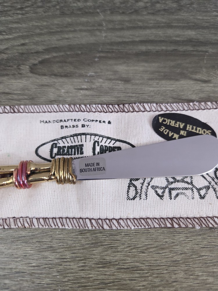 Creative Copper Cheese Knife Handcrafted Copper & Brass Wrap Handle NEW