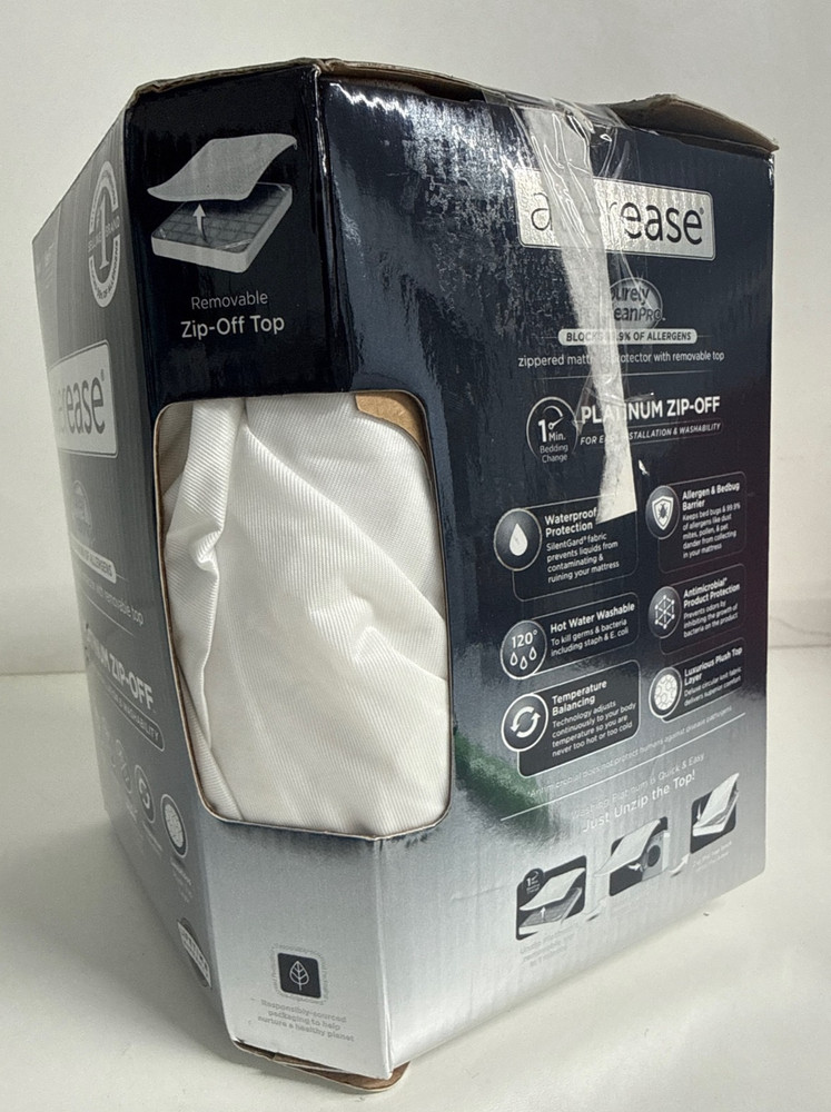 AllerEase Twin Platinum Zip-Off Plush Waterproof BedBug Mattress Protector