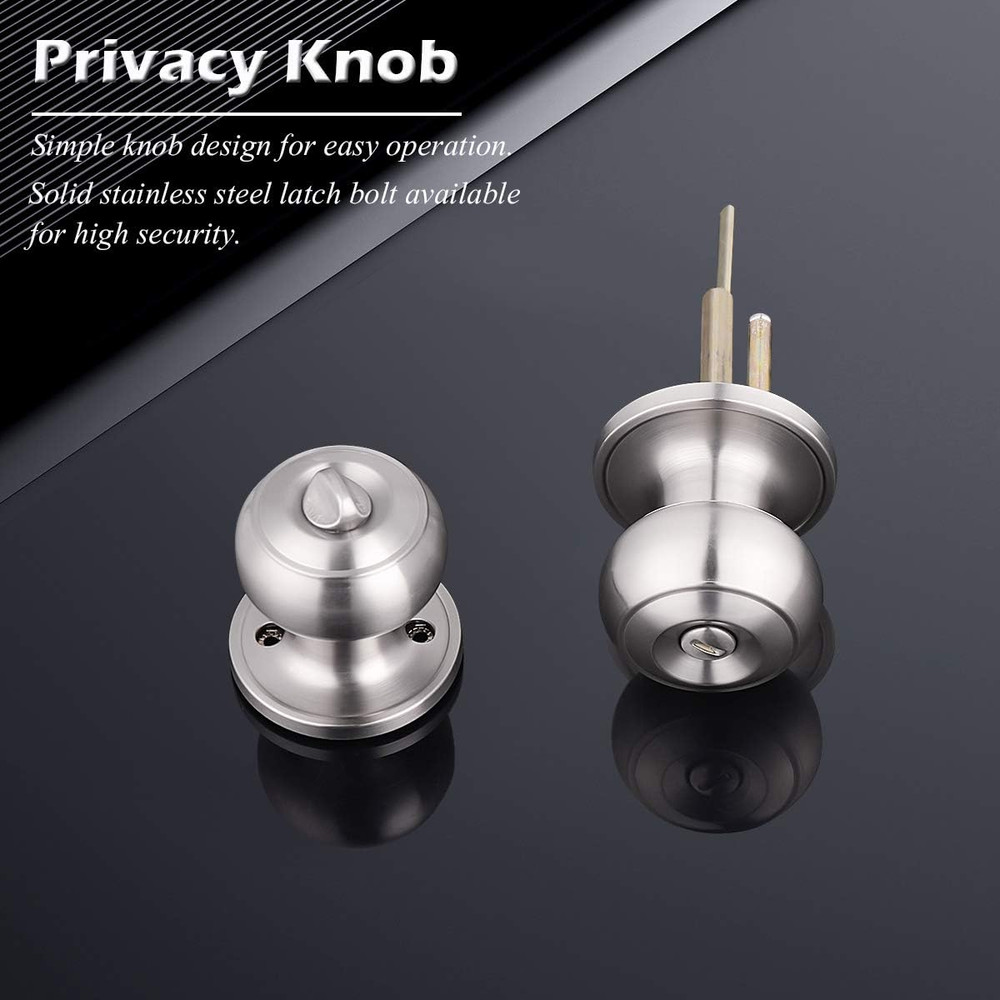 6 Pack Bathroom Bedroom Door Knobs Hardware, round Privacy Knobs Locksets Interi