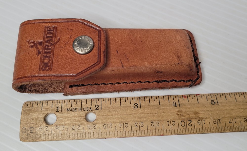 Schrade Brown Leather Folding Pocket Knife Sheath For Folding Hunter