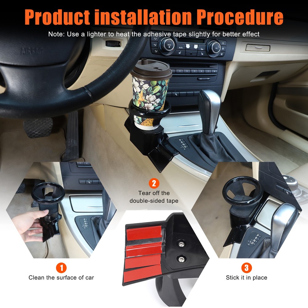 ABS Black Dashboard Left Side Cup Holder For BMW 3 Series E90 E91 E92 2005-2012