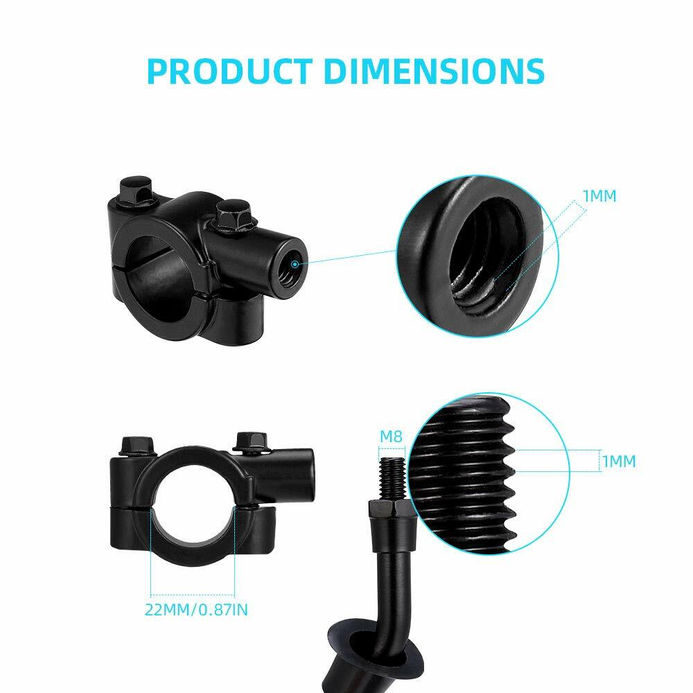 ATV Rear View Side Mirror w/7/8" Handlebar for Polaris Sportsman Honda Foreman