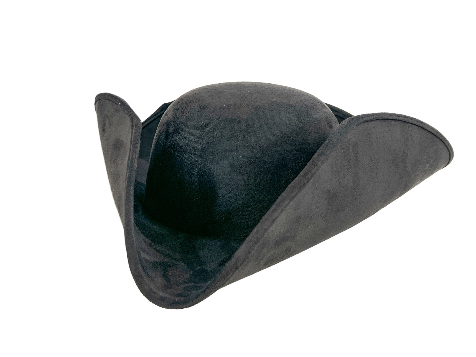 BLACK PREMIUM ADULT BLACK PIRATE TRICORNE TRI-CORNER TRICORN COSTUME HAT