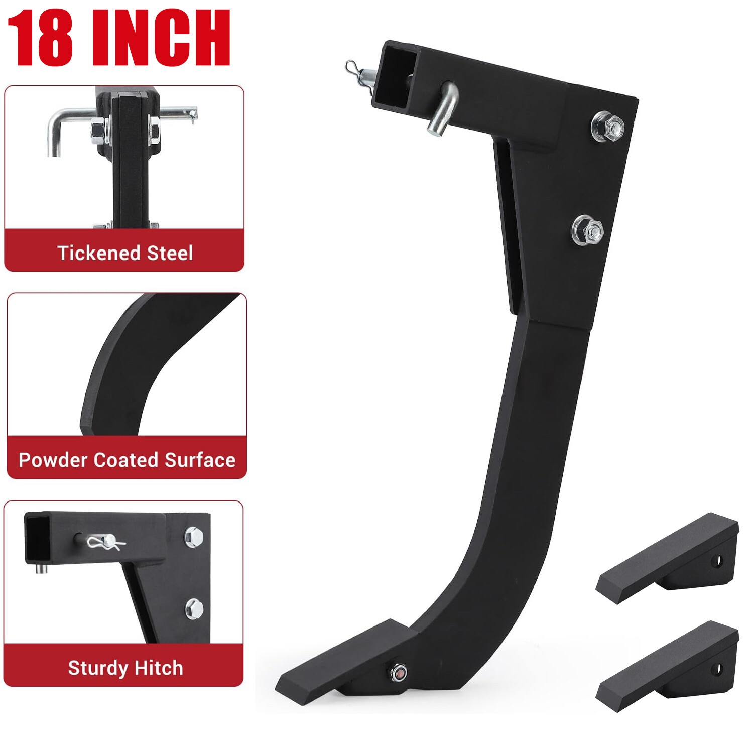 18'' Shank Middle Buster Plow Hitch Mounted Ripper w/ 2" Receiver for ATVs/UTVs