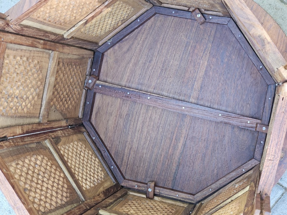 VTG Anglo Indian Octagonal Side Table 21" Tall