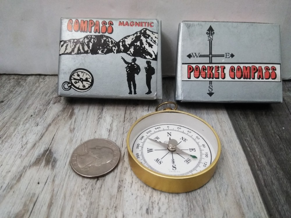 Retro style Compass For Marine, camping (2pk bundle)